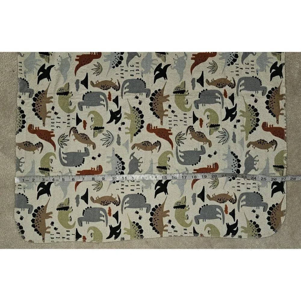 Gerber Tan Dinosaur Receiving Blanket 100% Cotton Brown Volcano I Have Big Idea
